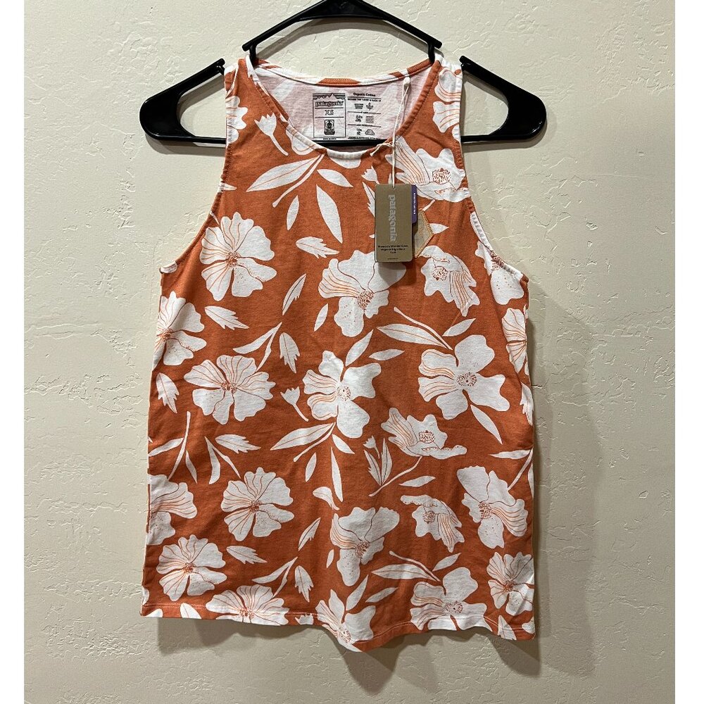 NWT Patagonia Wander Crest Organic High Neck Tank - Toasted Peach - Size XS